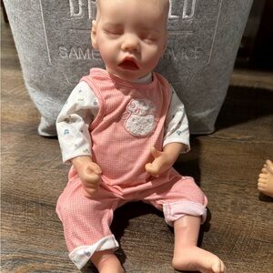 Reborn doll Pink Baby Doll with White Outfit